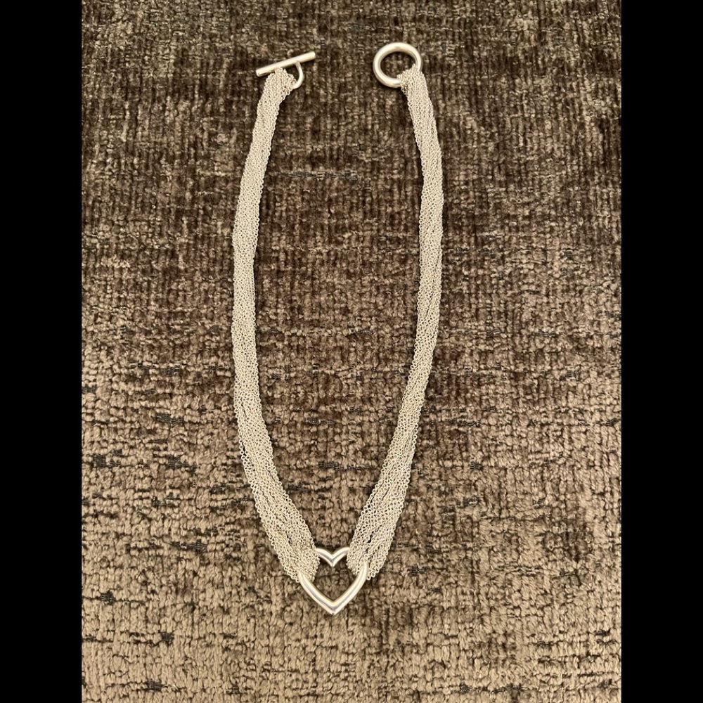 Tiffany & Co. Iconic Open Heart Elsa Peretti Multi-Strand Necklace